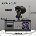 PACHET PROMOTIONAL !!! Camera auto tripla FullHD, 3 camere-fata/spate/interior, ecran 2'', G Senzor + Parasolar Auto tip Umbrela - CADOU !!!