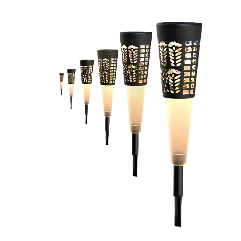 SET 5 + 1 GRATIS Lampa solara de gradina cu lumina alba si RGB