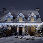 Instalatie LED tip franjuri 12m, de exterior, alba, albastra sau multicolora