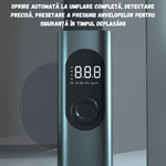Compresor inteligent auto (150PSI, LED, 4 adaptoare) + stilou auto și afișaj pentru telefon – Cadou gratuit