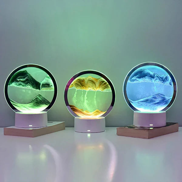 Lampa decorativa tip clepsidra + Mini umidificator ultrasonic pe USB, difuzor de arome + 12 sticlute 10ml ulei esential aromaterapie CADOU