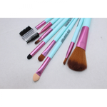 Mini oglinda portabila patrata cu LED pentru machiaj si suport pliabil + Set Pensule Machiaj, Makeup, 8 pensule, turcoazCADOU
