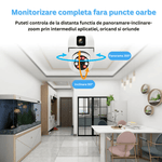 Camera supraveghere Tip Bec ULTRA HD Dual Camera, PTZ, Conexiune WiFi, Dulie E27 + Card de memorie 32GB - CADOU