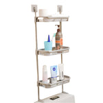 Suport multifunctional, cu 3 polite, pentru depozitare, pentru baie sau bucatarie + Dozator pasta de dinti cu suport de periute pentru copii-CADOU