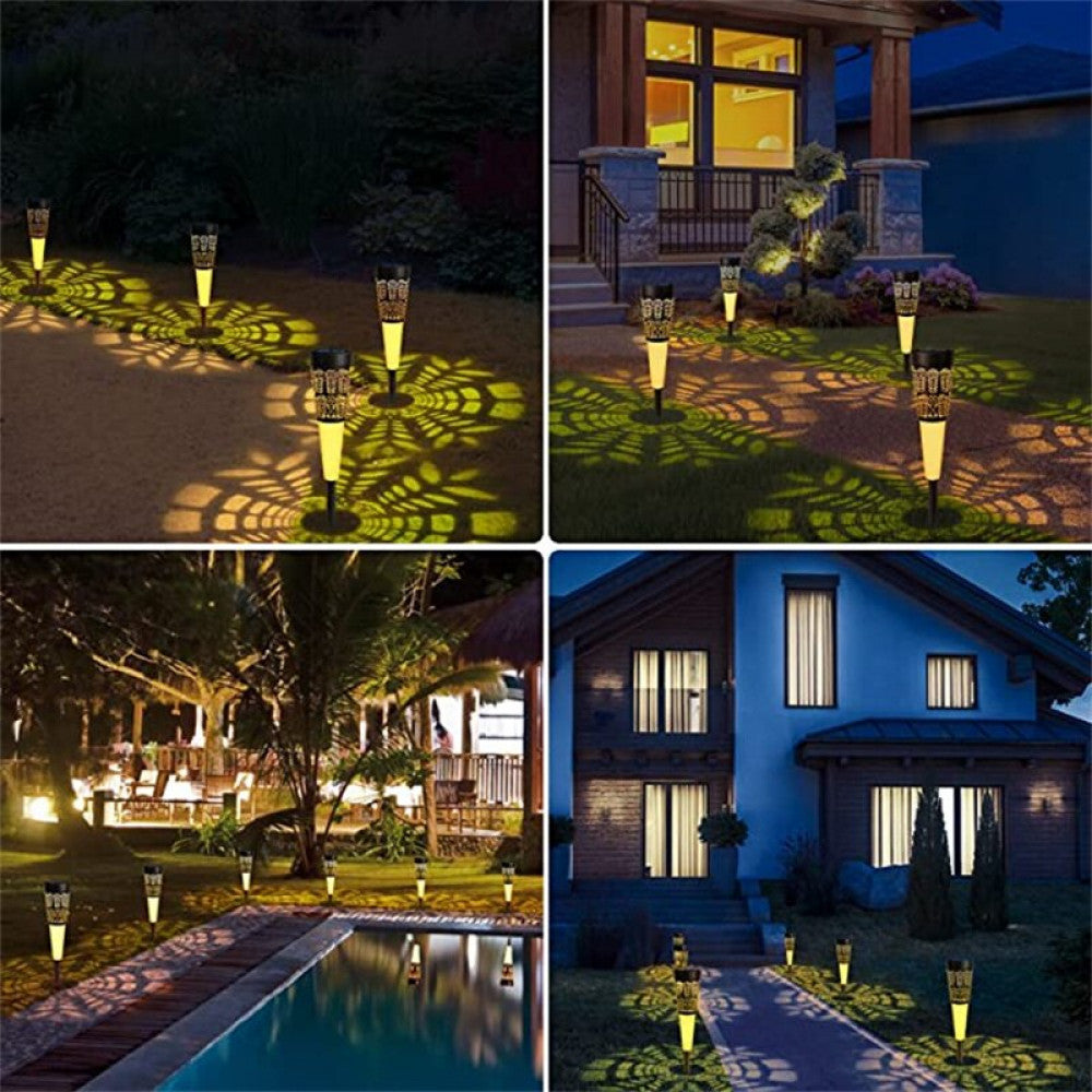 SET 5 + 1 GRATIS Lampa solara de gradina cu lumina alba si RGB