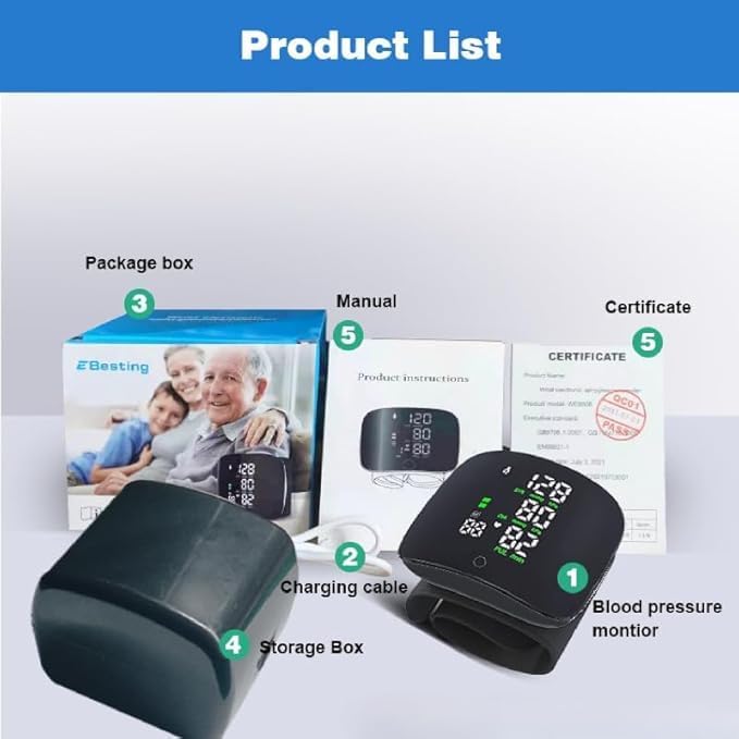 PACHET PROMOTIONAL !!! Tensiometru de incheietura automat cu ecran mare, electronic, pentru uz casnic + Ceas electronic de birou, cu ecran LCD ce indica temperatura si umiditatea CADOU !!!