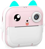 Aparat foto digital pentru copii cu imprimare instantanee CUTEPRINT, cu display de 2,4 inch 1080P Full HD+ 1 x rola de hârtieCADOU