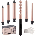 PACHET PROMOTIONAL !!! Ondulator Ceramic Profesional 6 in 1, cu 2 Trepte de intensitate, 180° C-210 ° C + Organizator rotativ 360°, pentru pensule de machiaj - CADOU !!!