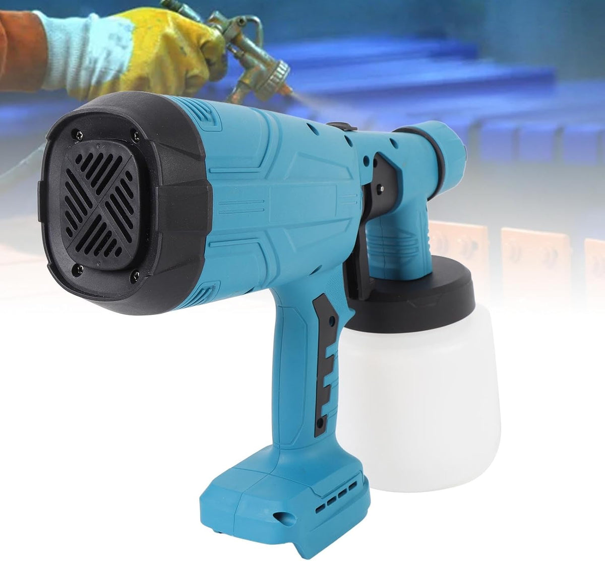 PACHET PROMOTIONAL !!! Pistol de Vopsit cu Acumulator DASGUT 24V, 2 Baterii, Rezervor 800 ml, Debit 650 ml/min + Doua Benzi adezive izolatoare din aluminiu, 5 cm x 5 m - CADOU !!!
