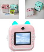 Aparat foto digital pentru copii cu imprimare instantanee CUTEPRINT, cu display de 2,4 inch 1080P Full HD+ 1 x rola de hârtieCADOU