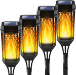 3+1 GRATIS Lampi Solare de Gradina cu Model , Tip Torta, 12 LED-uri, Efect Flacara, IP65