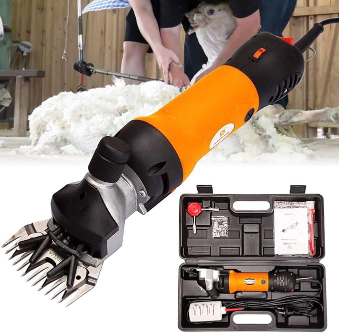 PACHET PROMOTIONAL !!! Mașină de Tuns Oi 850W, Profesională, 6 Trepte de Viteză, + Set Cuțite și Prelungitor 20m - CADOU !!!