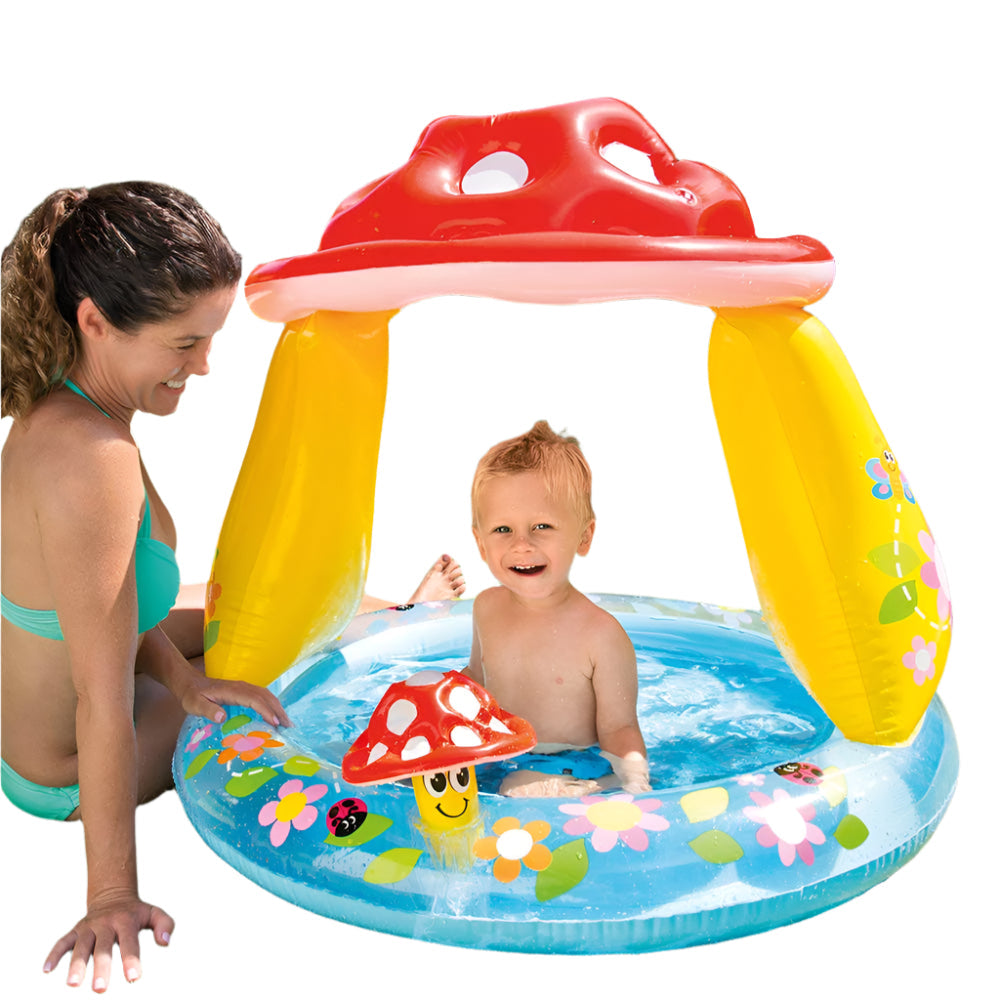 Piscina Gonflabila pentru Copii, Ciuperca 102 x 89 cm + Minge de plajagonflabila, 51 cm - CADOU