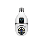 Camera supraveghere Tip Bec ULTRA HD Dual Camera, PTZ, Conexiune WiFi, Dulie E27 + Card de memorie 32GB - CADOU