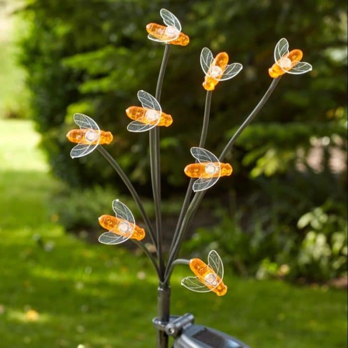 PACHET PROMOTIONAL !!! 3+1 GRATIS - Lampa Solară Decorativă cu 6 Albinuțe LED, Lumină Caldă, IP65, Senzor de Lumină, FLASH