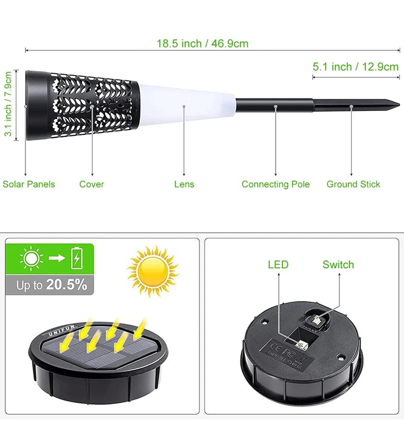 SET 5 + 1 GRATIS Lampa solara de gradina cu lumina alba si RGB
