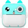 Aparat foto digital pentru copii cu imprimare instantanee CUTEPRINT, cu display de 2,4 inch 1080P Full HD+ 1 x rola de hârtieCADOU
