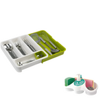 Organizator extensibil de tacamuri pentru sertar + Suport organizator pentru bucatarie: burete, detergent si accesorii CADOU