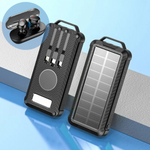 Baterie externa solara 20.000 mAh, 3 cabluri de incarcare si lanterna led + Set Casti Bluetooth - CADOU