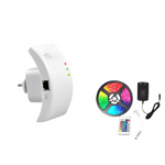 Amplificator wifi, dubleaza semnalul wireless pentru internet in zone fara semnal + Banda 300 led 5m cu telecomanda CADOU