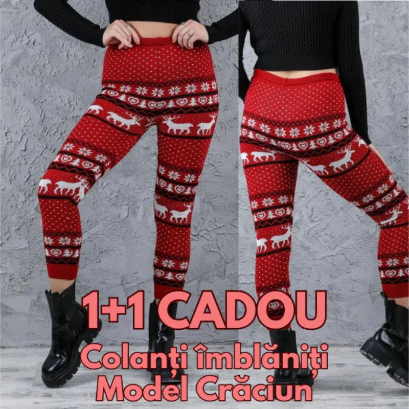 Colanti grosi cu model de Craciun 1+1 GRATIS
