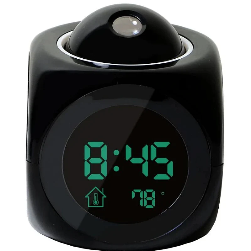 Ceas digital cu proiecție + Umidificator cu ultrasunete în 7 culori + Set gratuit de 12 uleiuri esențiale