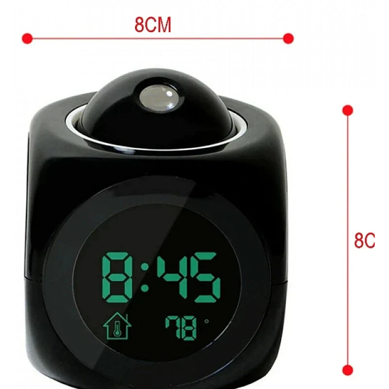 Ceas digital cu proiecție + Umidificator cu ultrasunete în 7 culori + Set gratuit de 12 uleiuri esențiale