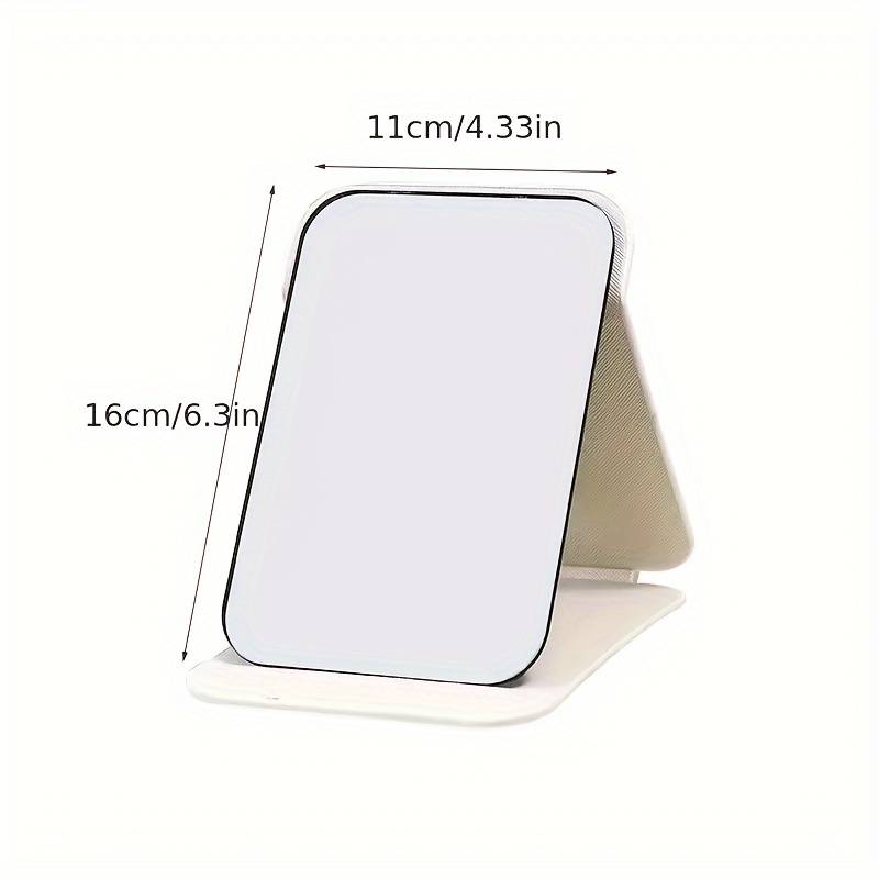 Mini oglinda portabila patrata cu LED pentru machiaj si suport pliabil + Set Pensule Machiaj, Makeup, 8 pensule, turcoazCADOU