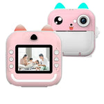 Aparat foto digital pentru copii cu imprimare instantanee CUTEPRINT, cu display de 2,4 inch 1080P Full HD+ 1 x rola de hârtieCADOU