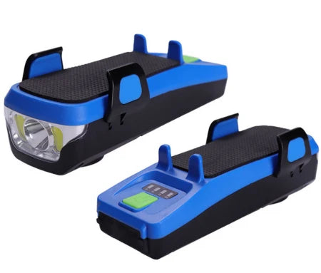 Lanternă frontală pentru bicicletă cu suport pentru telefon, claxon și baterie externă (3000mAh, impermeabilă) + husă gratuită pentru bicicletă