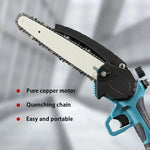 PACHET PROMO !!! Mini Fierăstrău cu Acumulator DASGUT™, 48V, Lamă 20 cm, 2 Acumulatori, 15.000 mAh, Sistem de Ungere + Lant pentru Mini Drujba - CADOU !!!