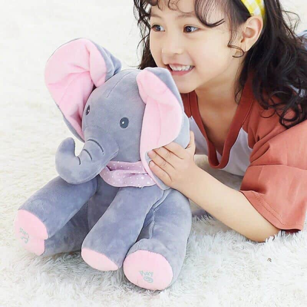Jucarie interactiva Elefant Cucu Bau + Proiector StarMaster cu stelute multicolore CADOU