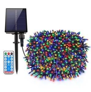 Instalatie solara 500 LED cu panou solar si controler , lungime 50 metri - multicolor