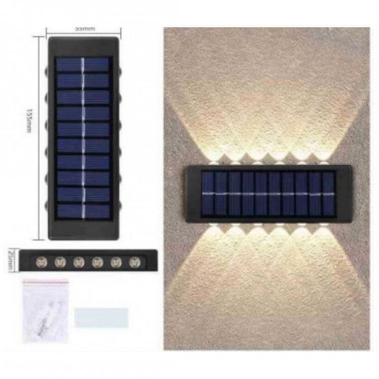2+2 GRATIS Lampi solare de perete cu iluminare sus si jos - 12 LED-uri