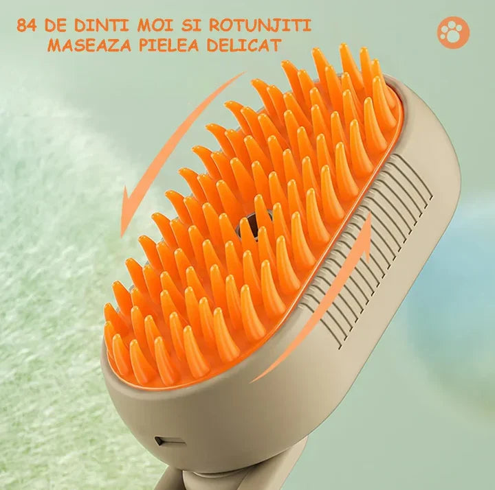 Dispozitiv de îngrijire pentru animale de companie 8 în 1 (220V, 12W) + Perie cu abur cu mâner la 360° – Cadou gratuit