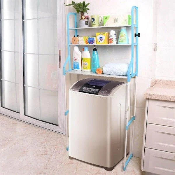 Raft de depozitare pentru mașina de spălat cu 3 niveluri + set de prosoape de bumbac și covoraș de baie gratuit