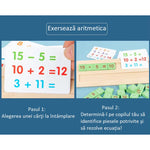 PACHET PROMOTIONAL !!! Joc educativ alfanumeric in limba Romana din lemn, asociere si sortare tip Montessori, 110 piese + Tableta de desen pentru copii - CADOU !!!