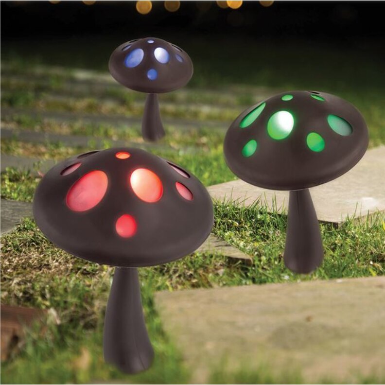 Lampa Led Solara, Design Ciuperca, Plastic, Negru, 27 cm + 2 x Lampa solara 100 led-uri cu senzor de miscare GRATIS