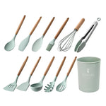 PACHET PROMO !!!Suport de vase supraetajat, 2 nivele, negru + Set 12 Ustensile de gatit din silicon, cu maner din bambus+ 1 Set doua prosoape din bumbac de bucatarie CADOU !!!