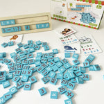 PACHET PROMOTIONAL !!! Joc educativ alfanumeric in limba Romana din lemn, asociere si sortare tip Montessori, 110 piese + Tableta de desen pentru copii - CADOU !!!