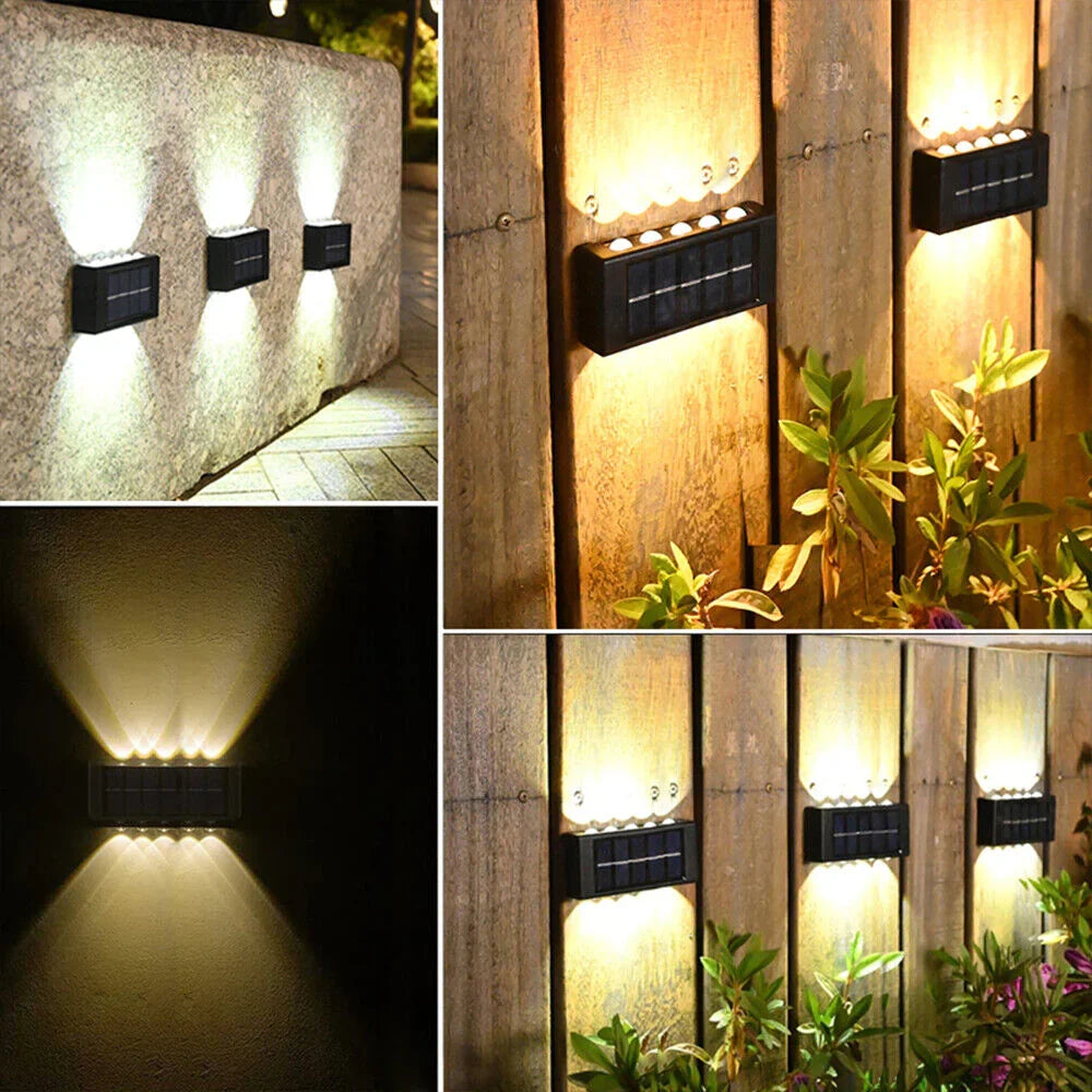 2+2 GRATIS Lampi solare de perete cu iluminare sus si jos - 12 LED-uri