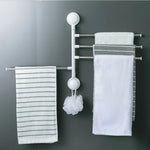 Set 2 prosoape de bumbac + suport de depozitare cu 2 niveluri + suport pentru prosoape cu ventuză + covoraș de baie gratuit