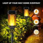 3+1 GRATIS Lampi Solare de Gradina cu Model , Tip Torta, 12 LED-uri, Efect Flacara, IP65