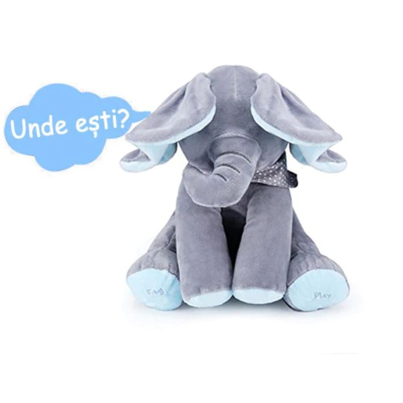 Jucarie interactiva Elefant Cucu-Bau, canta, vorbeste, flutura urechile +Hamster vorbitor CADOU